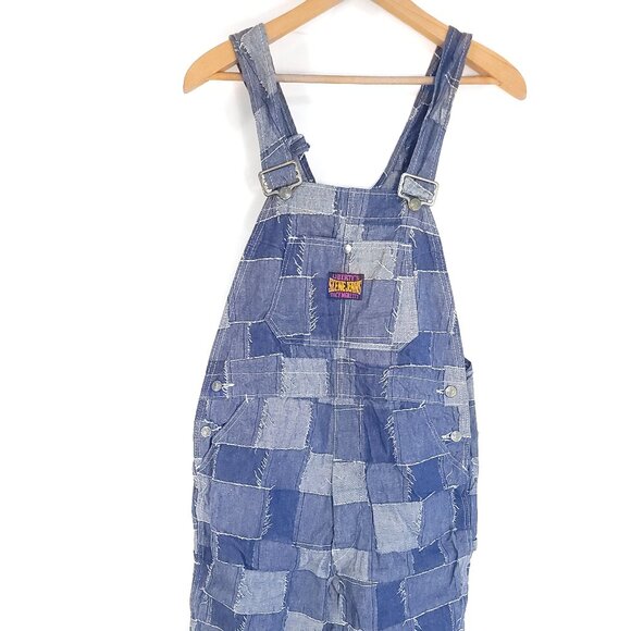Vintage Liberty's Scene Jeans Bib Overalls Women's M/L? Denim Patchwork Hippie